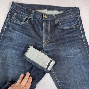 Uniqlo Jeans Mens 33x30 Japanese Selvedge Slim Straight Denim Low Rise Kaihara